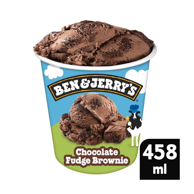 Ben &amp; Jerry&#039;s Ice Cream Tub Chocolate Fudge Brownie 458mL