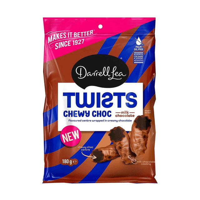Darrell Lea Chewy Choc Twists Milk Chocolate 180g
