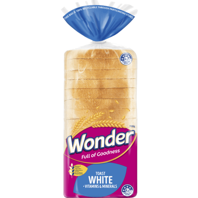 Wonder White Bread Vitamins Toast 700g