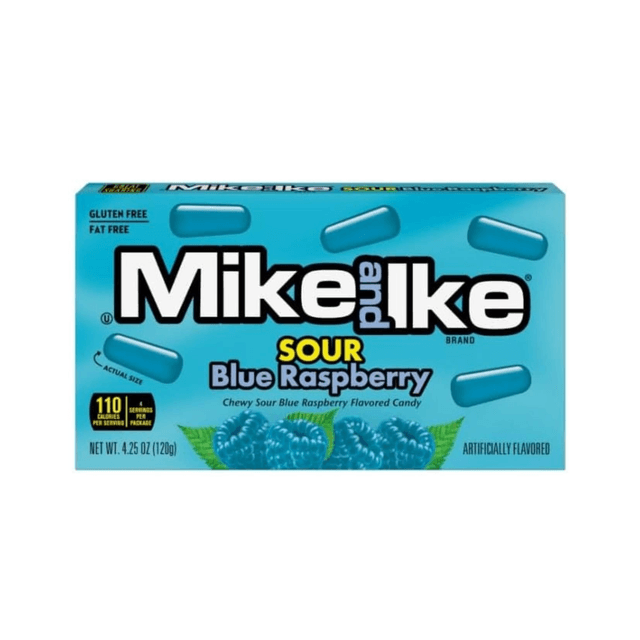Mike and Ike Sour Blue Raspberry Theater Box 4.25 Oz